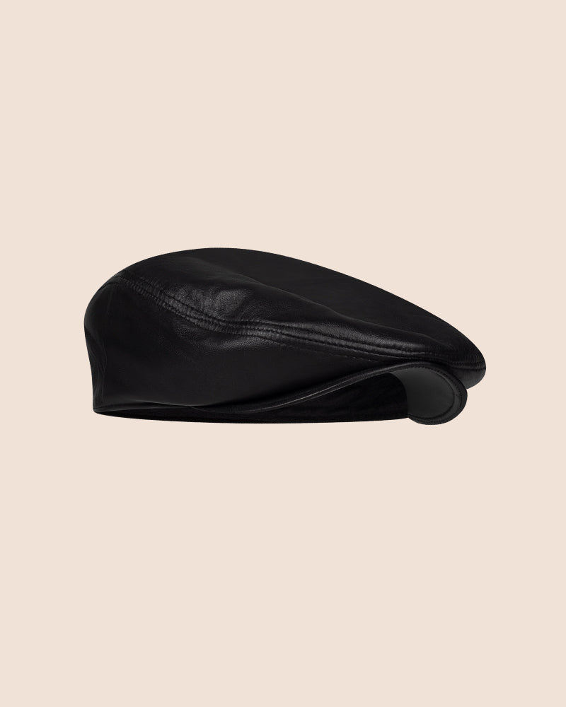 Ferrers Leather Beret - Black – By Jake Hall